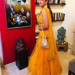 Preeti Jhangiani Instagram - Feel like I’m floating in this vibrant @shrenahirawatofficial lehenga ,love the potli by @embellishedstories styled by @gentleman_gaga #orange #orangehues #whoneedsblack #diwali #diwaliparties #diwaliparty