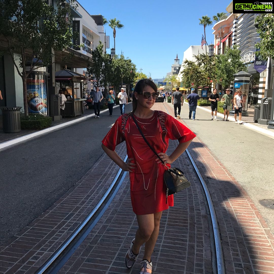 Preeti Jhangiani Instagram - When you’re in the mood for some frenzied shopping .. wear red! #moschino #losangeles #thegrove #shoptillyoudrop The Grove