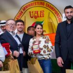 Preeti Jhangiani Instagram - @jhangianipreeti being felicitated at the @asian_armwrestling_federation championship by AAF President Mr Dzheenbek Mukambetov and Gen Sec @aha_armsport The AAF 2023 championship took place at @bahiajmanpalace #Ajman #UAE #ajmanuae Ajman, United Arab Emirates