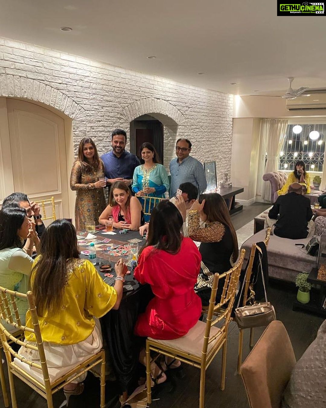 Preeti Jhangiani Instagram - The Diwali party to beat all parties !! Hardly woken up … Thank you @maddampresident and @mehta_naren for the fun , festive, delicious night!