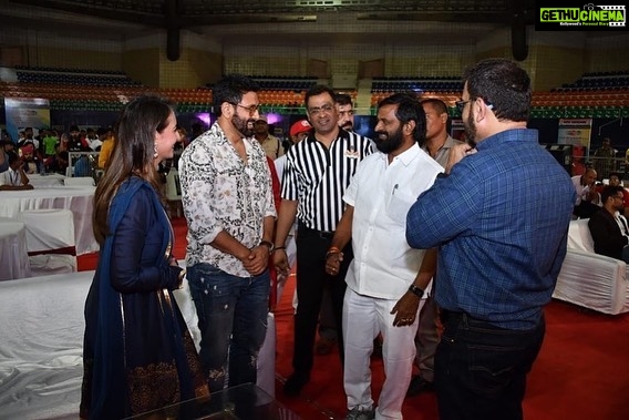 Preeti Jhangiani Instagram - What a pleasure and honour to meet and interact with Hon. Minister for Sports and Youth Affairs, Excise and prohibition, Tourism, Culture and Archeology , Telengana , Shri V Srinivas Goud Garu @vsrinivas_goud at the 44th National @indianarmwrestlingfed Nationals, along with @dabasparvin @hashimzabeth @mustafaaliayub and Mr.Jhaleel Thank you Sir for promoting #armwrestling and inspiring our athletes @propanjaleague #propanjaleague #indianarmwrestling Gachibowli Stadium
