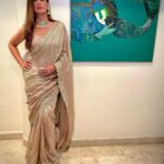 Preeti Jhangiani Instagram - It’s a sari kind of Sunday Styled by @gentleman_gaga Outfit by @bhumikagrover @amigos.rizwan Jewellery @aquamarine_jewellery