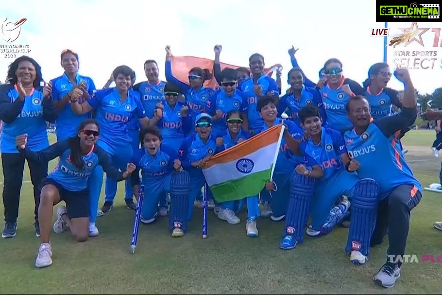 Preity Zinta Instagram - Congratulations to the Indian women’s U19 cricket team & the entire support staff staff for winning the World Cup🌎🏆🇮🇳 So proud of these trailblazing girls in blue. First the Womens’s IPL & now this amazing news. Things will only get better from here. Take a bow @indiancricketteam 👏 #U19T20WorldCup