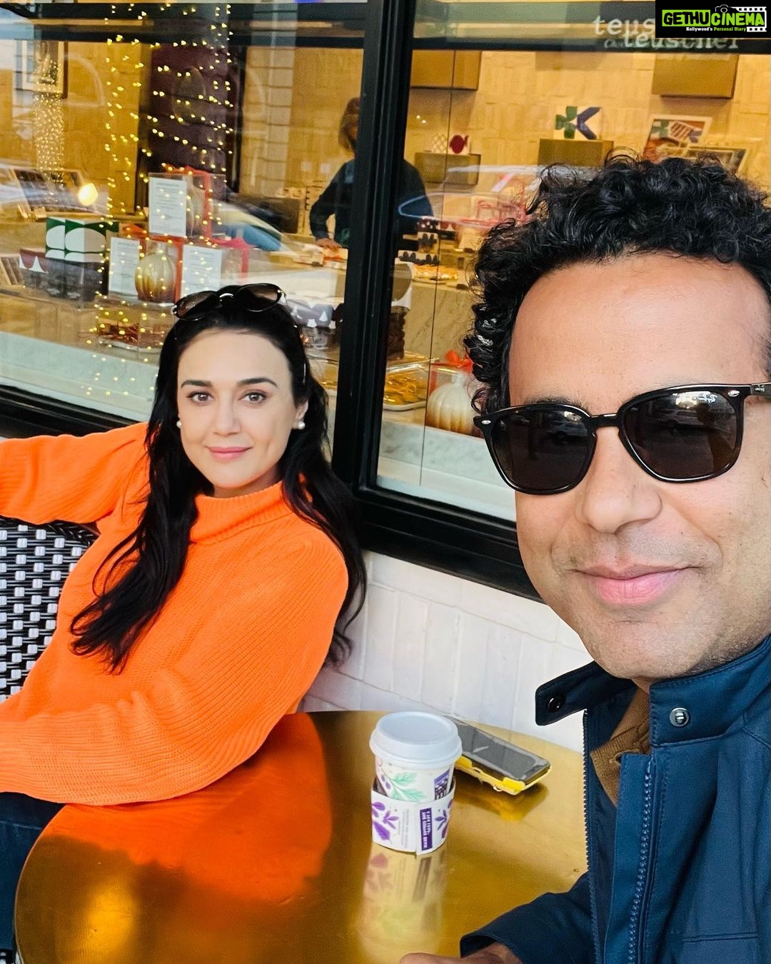 Preity Zinta Instagram - So nice to see you after so long @danishrenzu ❤️ Love our conversations about filmmaking, food & everything else. Miss you already. See you back in Mumbai sooner than later. Safe travels ✈️ #ting Beverly Hills, California