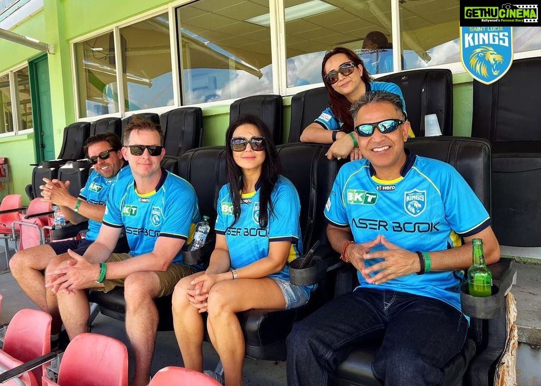 Preity Zinta Instagram - Preity Zinta showing her support for our Saint Lucia Kings. #beinspired #kiteyenspiwew #SLKvTKR