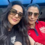 Preity Zinta Instagram - My good luck charm 😍 #bestfriends #ting Mohali Cricket Stadium