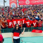 Preity Zinta Instagram - Nothing like coming home ❤️ Thank you to all the Punjabis in the house for such a warm welcome. We waited 4 years to come back to Mohali and I’m so happy we started this IPl season with a win 👊 #jazbahaipunjabi #saddastadium #saddapunjab #KKRvsPBKS #ipl2023 #ting 🦁 Mohali Cricket Stadium