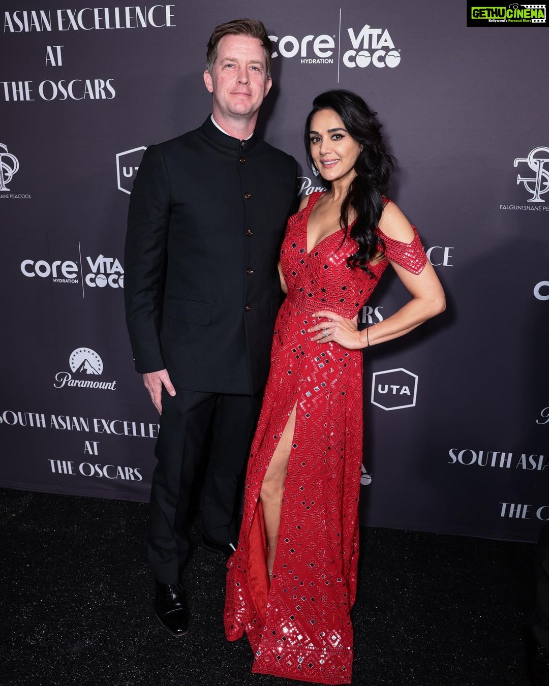 Preity Zinta Instagram - Happy Belated Birthday to my darling Gene❤️ Thank you for always being the wind beneath my wings. Love you to the moon & back 😍 #Ting #Nightout #Southasianexcellence. 📸 @peachhillmedia #abujanisandeepkhosla #raghavendrarathore Paramount Studios