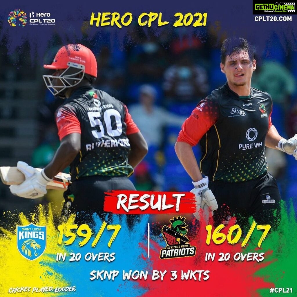 Preity Zinta Instagram - Wow ! It did come down to the wire. Last ball finishes are so nerve wrecking. What a fab #CPLFinal 👍Congrats @sknpatriots for winning the #CPL2021. Hard luck @SaintLuciaKings. We fought hard. In the end it came down to 1 run👊 We will come back stronger #beinspired #StKittsNevisPatriots #AndyFlower @fafdup @asdfletcher @kez.willz19_60 @jav.elle_glenn @markdeyal @obedmccoy @younggross22 @wahabviki @samitp21 @kalleyne71_official @alzarri_08 @jeavorroyal @kcottoy43 @darensammy88