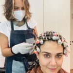 Preity Zinta Instagram - It’s always exciting to create a new look for a new character. It’s also nerve wrecking when you fundamentally change your hair & your vibe, therefore this is an appreciation post for @iadhuna ❤️ Thank you babe for being so damn good at what you do & for being my go to person whenever I’m in any hair doubt. Thank you for being patient, so detailed & so meticulous. I love you and I love my new vibe. Here’s to bringing back the perm & restarting my love affair with curls ❤️ #hairguru #Perm #backatwork #ting 🤩 @bbluntindia
