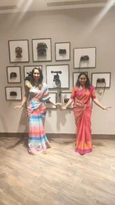 Priya Marathe Instagram - Trending the trend with Pallu ji.. 💗
#reelingit #onset #roomie #tujhechmigeetgaataahe
