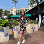 Priyal Gor Instagram - Find me under the palm trees 🌴🤍 Outfit : @storeat44 PR : @dinky_nirh Shoes : @aldo_shoes