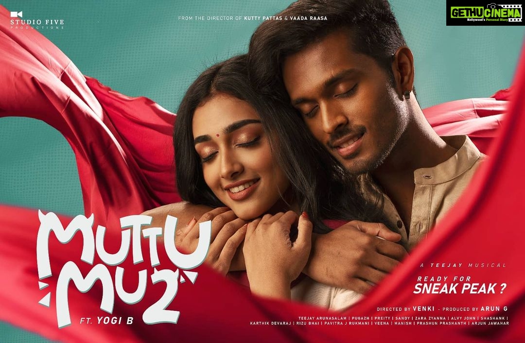 Pugazh Instagram - Here's the romantic 2nd look for #MuttuMu2 ! Overwhelmed, yet super confident to show you all my 1st track as a music director. Elevated to feature the one & only @yogibsees @studiofiveproductions @vijaytvpugazh @preity_mukhundhan @zara.zyanna @iamsandy_off @venkithechamp @shankstep @actorrizubhai_official @prachuprashanth @zha_25_ @manishbalakrishnan_ #MuttuMuttu #TeeJayMelody #Pugazh #MuttuMu2secondlook Chennai, India