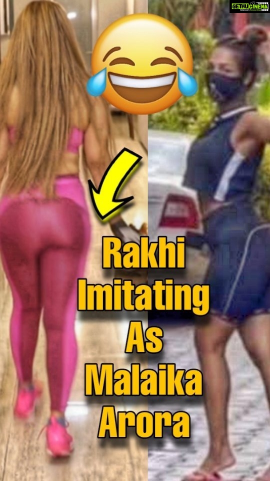 Rakhi Sawant Instagram - @rakhisawant2511 Imitating As #malaikaarora Walking Style #rakhisawant