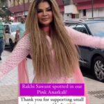 Rakhi Sawant Instagram - Can’t get over the fact that @rakhisawant2511 wore our Afreen Pink Anarkali! Afreen Anarkali has become the talk of the town! This blush pink long, flowy Anarkali is crafted in georgette fabric. It comes with a net dupatta, setting a ravishing statement. Comment “Link” to shop this Outfit! Who are we? - Vibecity is India’s largest handmade marketplace where artisans across India, sell items made with ❤️ #vibecity #vibecitycommunity #shopyourvibe #wishlinked
