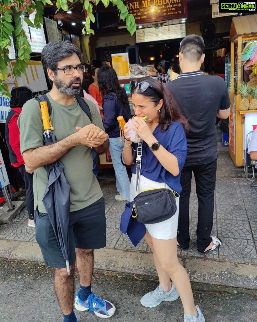 Rasika Dugal Instagram - Sharing a Bánh mì (a baguette filled with many wonders 😊) is the true test of a relationship 😀! The one at Bánh Mì Phượng #HoiAn lived up to its #AnthonyBourdain recommendation and more... One of my top three meals of the vacation. Nothing beats street food. Needless to say... the next time round (because no one can eat just one) we got two! #Foodies #StreetFood #BanhMi #BanhMiPhuong #Baguette #Vietnam #VietnamDiaries #Travelling #Vacation #VacationVibes Hoi An, Vietnam