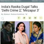 Rasika Dugal Instagram - 🙏🏻 #DelhiCrimeSeason2 #Mirzapur3 @variety @namanramachandran