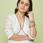 Rasika Dugal Instagram - 🕊️🤍 #DelhiCrime2Promotions Outfit: @raw_mango Jewellery: @tribebyamrapali HMU: @mayura_makeup_hair, @sanjanahair Styling: @who_wore_what_when Photography: @sagarmohite96 #DelhiCrime #DelhiCrime2 #OOTD #Promotions