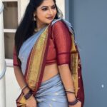 Reshma Pasupuleti Instagram – You become unstoppable when you work on things people cant take away from you. Things like your mindset, Character, personality, transparency, your entire being ✌️

@dharaniofficialpage saree & blouse 
Jewelry @jewelhub_chennai