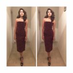 Rhea Chakraborty Instagram - Regrann - @theanisha : #rheachakraborty behaving herself in this @carolineshayden dress for #jiofimfareawards pre awards party , assisted by @missdeepak #beingalady #anishaforstylecell #mine #marsalalove Hair - @aliyashaik28 Makeup - me Gotta do what you gotta do ! Mwah #rheality love you @theanisha 😍