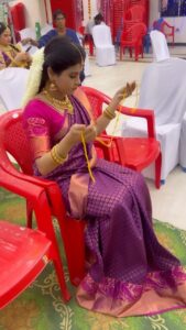 Rithika Tamil Selvi Instagram - This is how Amirtha got married 😄#behindthescenes #amirthabaakiyalakshmi #baakiyalakshmi_vijaytv #vijaystars #vijaytelevision