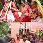 Rithika Tamil Selvi Instagram - Time files so fast ☺️it's been a month from this beautiful day 😇 At this time I would like to mention all my beloved people who added more Color & life to our big day🤩 Saree @ar_handlooms_kuthampully My blouse & vinu's outfit @knotweddinghouse Decor @blueberry_event_planners Hipbelt,jadai billai & mangtikka @vivahbridalcollections MUA @profile_makeover Hairstyle @mani_stylist_ Groom styling @chella_hair_makeup Flower venis for hair @blossom_bridal_flowers Mehendi @aravinth_mehendi_makeup 📷@shadowsphotographyy . . . . . #rithika #tamil_rithika #rithikawedding #vinurithika #mybigday #keralabride #keralawedding #bridalmakeup #keralabride #bridaljewellery #weddingdecor #weddingsaree #weddingblouse #weddingjewellery #bridalhairstyle #groommakeup #jadaiaccesseries #bridemehendi #weddingphotography #keralagroom #mallubride #mallugroom #wedding #keralasaree #guruvayoorwedding Neelambari