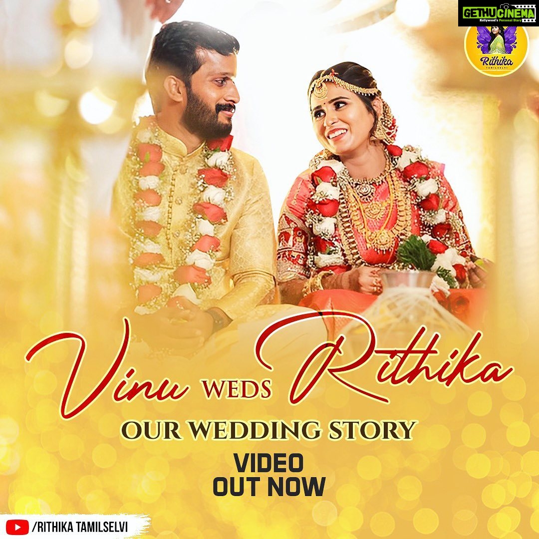 Rithika Tamil Selvi Instagram - Happy to share our wedding story with u all ππ€ Video link in bioππ» . . . . #tamilrithikayoutubechannel #rithikawedding #vinurithika #rithika #tamil_rithika #rithikavijaytv #mywedding #rithikamarriage