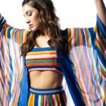 Rukmini Maitra Instagram - I truly could be any colour you like!🌈🌈🌈😃 Outfit @labelnityabajaj Styling @styleographbychikkygoenka Makeup @makeupbybithikabenia Hair @hairbymousami Photography @pixelamalgam