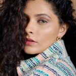 Saiyami Kher Instagram - Saturday night mood. Outfit @svacouture Earrings @blingsutra @ascend.rohank Styled by @shnoy09 Shot by @sandeshparulkar