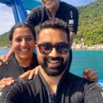 Saiyami Kher Instagram – Bliss 💙 Here’s to deeper dives and deeper friendships. 

@madhur.patil @aamirrj01