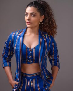 Saiyami Kher Instagram - Suited up.
 
Wearing @pinkporcupines 
Styled by @shnoy09 
Shot by @rahulsawant