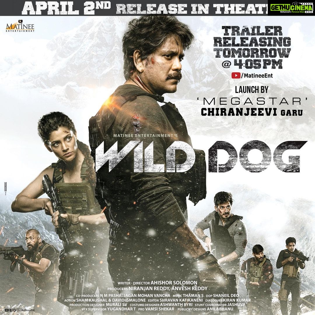 Saiyami Kher Instagram - Megastar @chiranjeevikonidela garu will launch the #WildDogTrailer tom. So grateful. Stay tuned! #AcharyaForWildDog #WildDogOnApril2nd #WildDog #akkineninagarjuna #chiranjeevi @ahishor @musicthaman @diamirzaofficial @saiyami @shaneildeo @i.ali.reza @onelifeitis @prakashsudarshanofficial @nm_pasha @matineeents