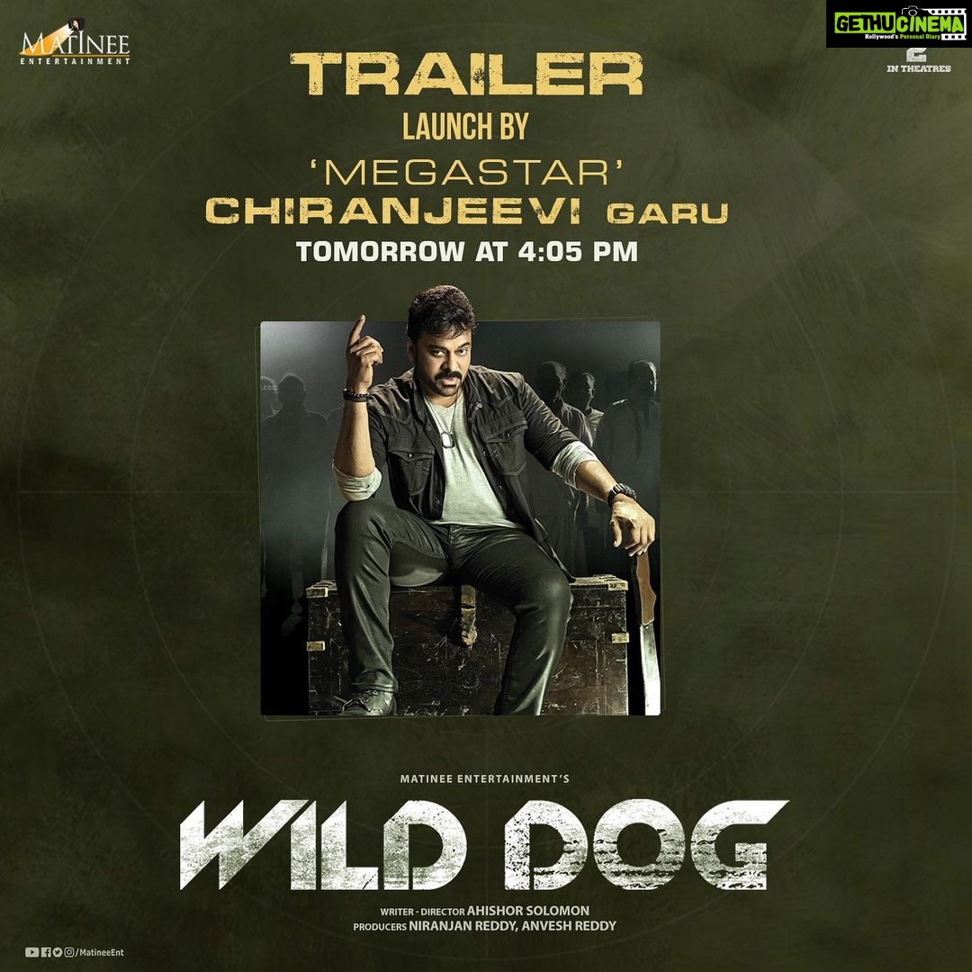 Saiyami Kher Instagram - Megastar @chiranjeevikonidela garu will launch the #WildDogTrailer tom. So grateful. Stay tuned! #AcharyaForWildDog #WildDogOnApril2nd #WildDog #akkineninagarjuna #chiranjeevi @ahishor @musicthaman @diamirzaofficial @saiyami @shaneildeo @i.ali.reza @onelifeitis @prakashsudarshanofficial @nm_pasha @matineeents