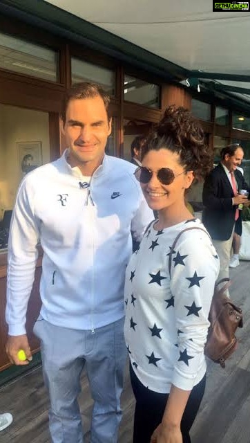 Saiyami Kher Instagram - Looking back at my Wimbledon memories from 2017 and 2018 when I was living my dream. I got to watch our very own @rohanbopanna0403 . Nadal, Djo, Dimtrov, Raonic, Anderson, Murray, Venus and the GOAT Roger Federer. Not only watched Federer play but watched him win the Wimbledon and got to meet him. Can it get better? I Watched some unreal tennis with friends who share the same level of madness for the sport. This is something I dreamt of all my life when I was younger. Grow up and spend my money on watching live sport. It gives me immense joy and I’m glad I managed to stay true to my dream. Now my dear @rogerfederer please for one last season I’m hoping to see you back playing the 4 slams next year ❤️
