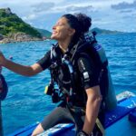 Saiyami Kher Instagram – Bliss 💙 Here’s to deeper dives and deeper friendships. 

@madhur.patil @aamirrj01