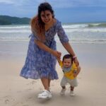 Sameera Sherief Instagram – Quality time with my son. Vacation appropriate, looking stylish as I’m wearing SSXMB. Below are the details of the dress. Get your hands on it, if u are a mom-to-be or a new mom. 

*Eden*
Eden is high on both style quotient and sex appeal! The top half of Eden is designed as a wrap dress allowing you to choose how deep you’d like your neck line, from conservative to very sexy, you lead the way. Ribbons attached to the sides get tied at the back to give you shape and hold the flap down.

The bottom gives the impression of a wrap dress but isn’t. The outfit has a ruffled asymmetric helm line that adds to the style. Ties come together at the back to give shape. Pockets on both sides add extra functionality. 

The unique SM X MB design includes a cross-over inner neck pattern to access your breasts with compete ease and a fully integrated flap that helps you have 100% privacy as you nurse.