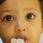 Sameera Sherief Instagram – Dental care is most important to have a healthy baby. I use the dental range by @luvlap.in for Arhaan. And would definitely recommend as the paste is 100% natural, floride n SLS free. Tooth brush range is ofcourse our favourite 😻 
#MomSon @MomAndSon @Arhaan @SyedArhaan @SameeraSherief