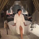 Samiksha Jaiswal Instagram – “Cheers to spending all day in a cozy bathrobe.”🥂 ITC Maratha Hotel