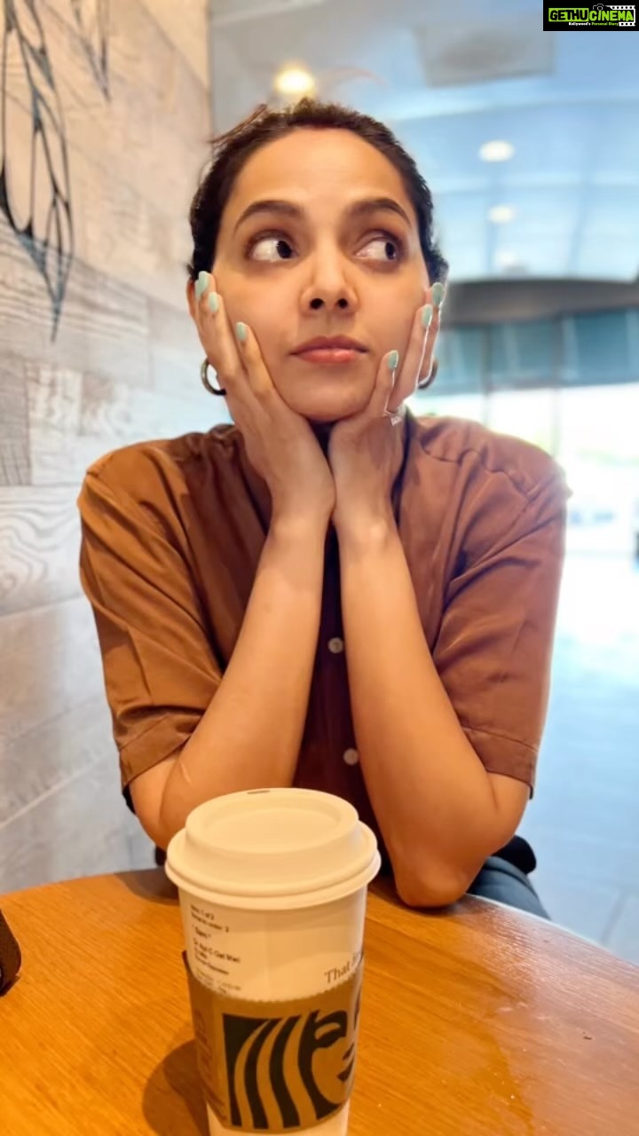 Samvrutha Sunil Instagram - Coffee date with husband, wearing his shirt 😉