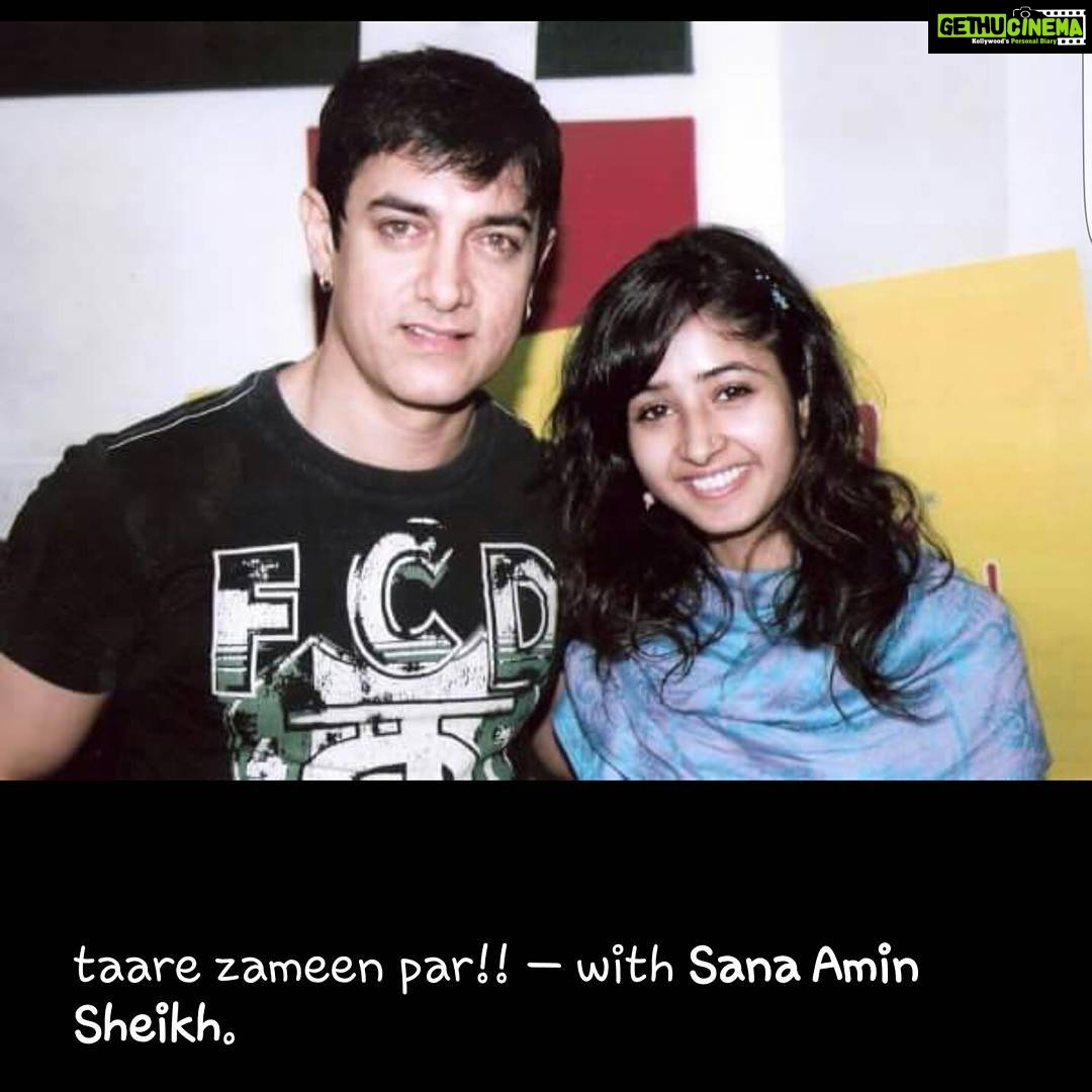 Sana Amin Sheikh Instagram - I'd auditioned for Dangal..could not get thru.. Well, this pic was taken when he'd come to promote Taare Zameen Par in our studio.. One of the sweetest interviews on my #RadioMirchi Show.. #Memories