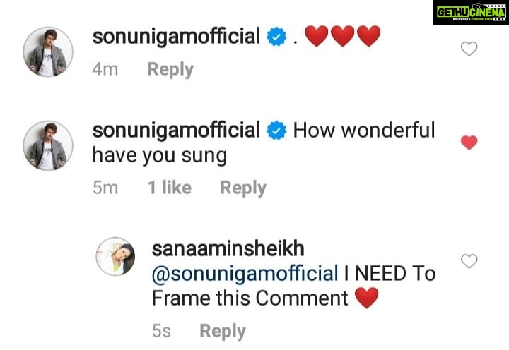 Sana Amin Sheikh Instagram - Thank-You @sonunigamofficial Sir 😍