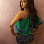 Sana Amin Sheikh Instagram - Thank you @thinkblingg_ for this Cute top.. #Gifts #GiftsLikeThese #CuteStuff #GreenTop #OffShoulderTop #Denims #SanaAminSheikh #ThinkBlingg #IndianGirls #Actors #IndianTelevision #IndianActors #IndianActress #Bhootu #ZeeTv