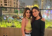 Sana Makbul Instagram - When Dubai makes us meet, we know the city is going down with our madness ! 👯‍♀️❤️ . . . #nikkitamboli #sanamaqbool #dubai #dubailife #madness