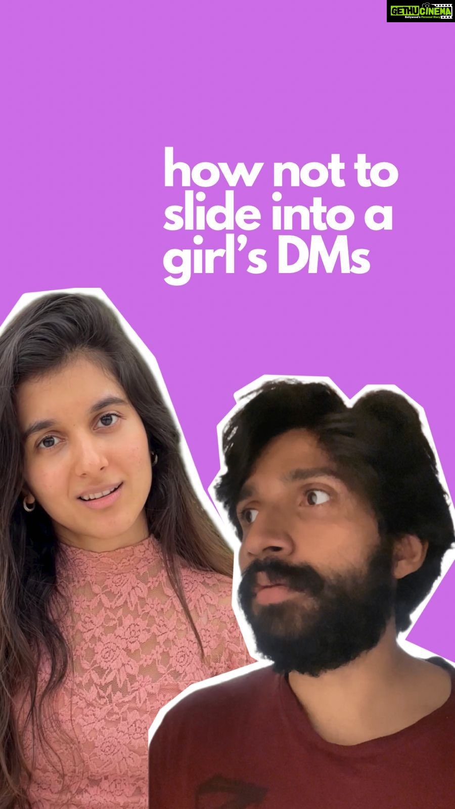 Sanjana Sarathy Instagram - How not to slide into a girls DM’s #101 🤣 . . Finally collaborated with this creative child @kishendas . . #reelsinstagram #reels #funnyreels #chill #vibe #dont #instagram #trending #viral #sanjanasarathy #kishendas #reel