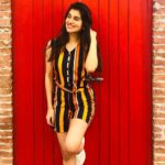 Sanjana Sarathy Instagram - Always had a thing for vibrant doors 😍 . . 📸 : @vatsavage :) . @lp_2096 @vishnupriya_ravi : this outfit 🥺 thank youuuuu! . . #ferrari #ferrariworld #best #vacay #vacaymode #holiday #chilling #vibes ♾