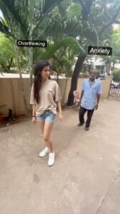 Sanjana Sarathy Instagram - What do you do when you can’t find actors to be a part of your video, you turn your family and your house security as proxies. Such cutiess 🤣❤️ #grateful . #reels #reelsinstagram #trendingnow #reelitfeelit #sanjanasarathy