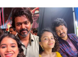 Sanjana Tiwari Instagram - I just want to capture and frame these moments in my memory and my life and cherish it forever! To have had the privilege and honour of sharing screen space with you, Vijay Sir, is one of the greatest achievements I’ll ever have! ❤️ That too, to have debuted in YOUR movie, still feels like a dream! You became more than just a favourite actor to me through this journey- an impeccable person to have known! I’ll carry this respect and love for you indefinitely! 💕 Lastly, hugeeee thanks to @varshacasts for having been the very first and main reason for making this happen! Thank you for believing in me and being suchhha supportive system throughout ❤️ #varisu #thalapathy #thalapathyvijay