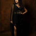 Sanjana Tiwari Instagram - Wearing black = Wearing confidence 🖤 Shot by - @the.portrait.culture @sat_narain Outfit - @navyah_thedesignstudio @sivagamisubbian_label Mua - @roopa_ravi_mua Hair @makeup_with_maks #varisu #varisuaudiolaunch