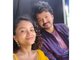 Sanjana Tiwari Instagram - I just want to capture and frame these moments in my memory and my life and cherish it forever! To have had the privilege and honour of sharing screen space with you, Vijay Sir, is one of the greatest achievements I’ll ever have! ❤️ That too, to have debuted in YOUR movie, still feels like a dream! You became more than just a favourite actor to me through this journey- an impeccable person to have known! I’ll carry this respect and love for you indefinitely! 💕 Lastly, hugeeee thanks to @varshacasts for having been the very first and main reason for making this happen! Thank you for believing in me and being suchhha supportive system throughout ❤️ #varisu #thalapathy #thalapathyvijay