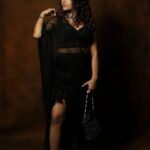 Sanjana Tiwari Instagram - Wearing black = Wearing confidence 🖤 Shot by - @the.portrait.culture @sat_narain Outfit - @navyah_thedesignstudio @sivagamisubbian_label Mua - @roopa_ravi_mua Hair @makeup_with_maks #varisu #varisuaudiolaunch